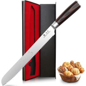 imarku 3 Pieces Knife set, Japanese HC Stainless Steel Kitchen Knife Set, Professional Chef Knife Set With Ergonomic Pakkawood Handle, Ultra Sharp Knives Set for Kitchen & Home Cooking, Gifts Box(Dark Brown)