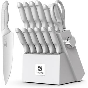 imarku 3 Pieces Knife set, Japanese HC Stainless Steel Kitchen Knife Set, Professional Chef Knife Set With Ergonomic Pakkawood Handle, Ultra Sharp Knives Set for Kitchen & Home Cooking, Gifts Box(Gray)