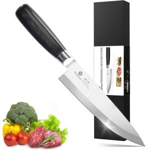 imarku 3 Pieces Knife set, Japanese HC Stainless Steel Kitchen Knife Set, Professional Chef Knife Set With Ergonomic Pakkawood Handle, Ultra Sharp Knives Set for Kitchen & Home Cooking, Gifts Box(Classic Black)