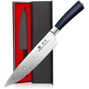 imarku 3 Pieces Knife set, Japanese HC Stainless Steel Kitchen Knife Set, Professional Chef Knife Set With Ergonomic Pakkawood Handle, Ultra Sharp Knives Set for Kitchen & Home Cooking, Gifts Box(Blue)