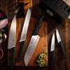 imarku 14-Piece Premium Knife Block Set, Black Kitchen Knife Set with Block and Build-in Sharpener, High-Carbon Stainless Steel Knives for Lasting Sharpness, Dishwasher Safe, Gift for Men(Pure Black)