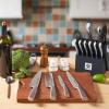 imarku 14-Piece Premium Knife Block Set, Black Kitchen Knife Set with Block and Build-in Sharpener, High-Carbon Stainless Steel Knives for Lasting Sharpness, Dishwasher Safe, Gift for Men(Black)