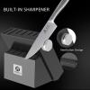 imarku 14-Piece Premium Knife Block Set, Black Kitchen Knife Set with Block and Build-in Sharpener, High-Carbon Stainless Steel Knives for Lasting Sharpness, Dishwasher Safe, Gift for Men(Black)