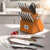 imarku 14-Piece Premium Knife Block Set, Black Kitchen Knife Set with Block and Build-in Sharpener, High-Carbon Stainless Steel Knives for Lasting Sharpness, Dishwasher Safe, Gift for Men(Brown)