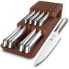 imarku 14-Piece Premium Knife Block Set, Black Kitchen Knife Set with Block and Build-in Sharpener, High-Carbon Stainless Steel Knives for Lasting Sharpness, Dishwasher Safe, Gift for Men(Cherry Red)