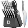 imarku 14-Piece Premium Knife Block Set, Black Kitchen Knife Set with Block and Build-in Sharpener, High-Carbon Stainless Steel Knives for Lasting Sharpness, Dishwasher Safe, Gift for Men(Black)